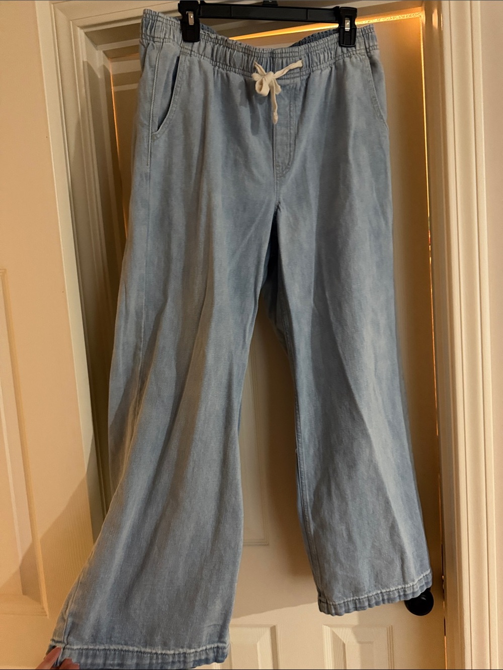 GAP Light Blue Wide-Leg Drawstring Jeans